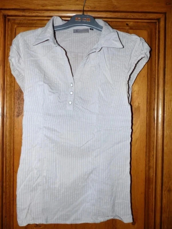 blusa manga curta cinza – photo 2
